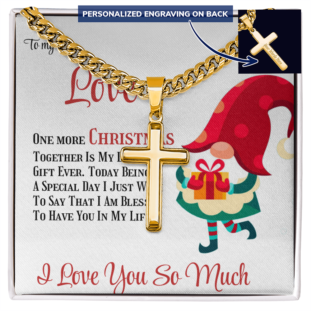 Personalized Cross with Cuban Link Chain Gift to Love by ShineOn Fulfillment