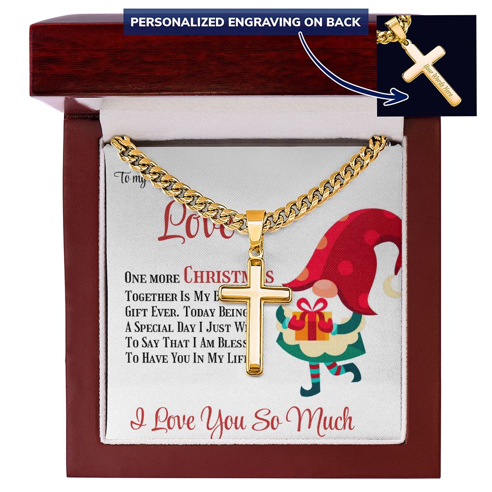 Personalized Cross with Cuban Link Chain Gift to Love by ShineOn Fulfillment