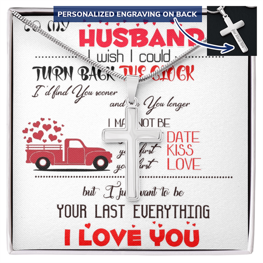 Personalized Cross Necklace with Snake Chain Gift to Husband by ShineOn Fulfillment