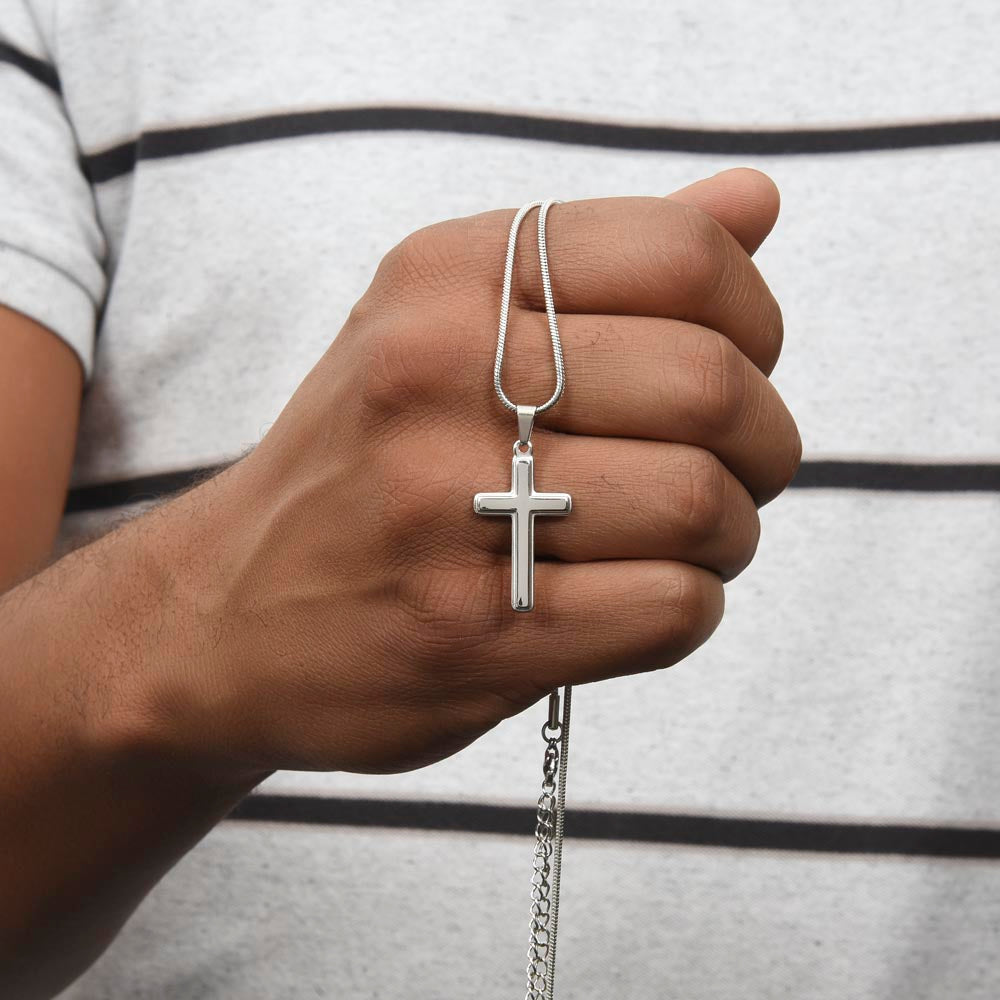 Personalized Cross Necklace with Snake Chain Gift to Husband by ShineOn Fulfillment