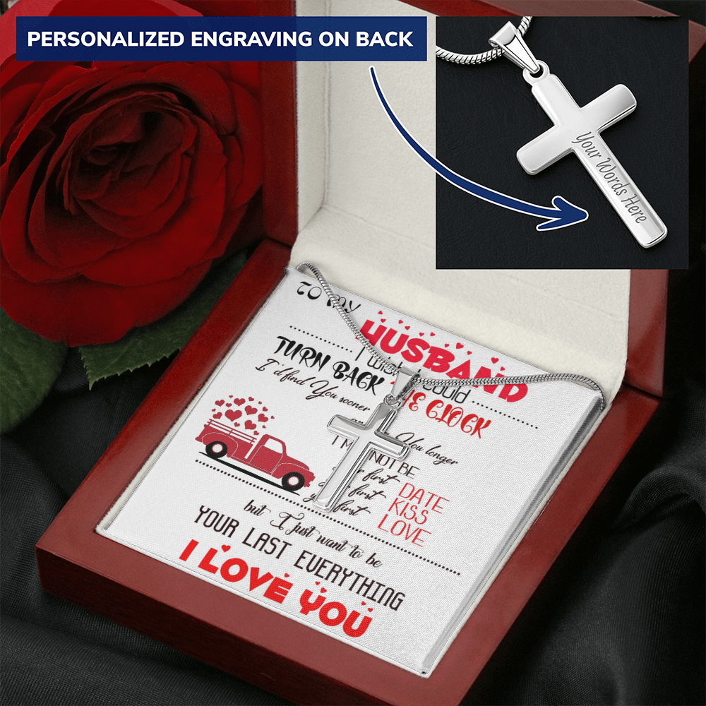 Personalized Cross Necklace with Snake Chain Gift to Husband by ShineOn Fulfillment