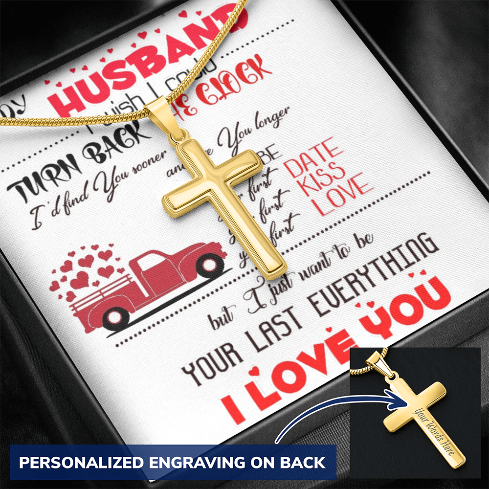Personalized Cross Necklace with Snake Chain Gift to Husband by ShineOn Fulfillment