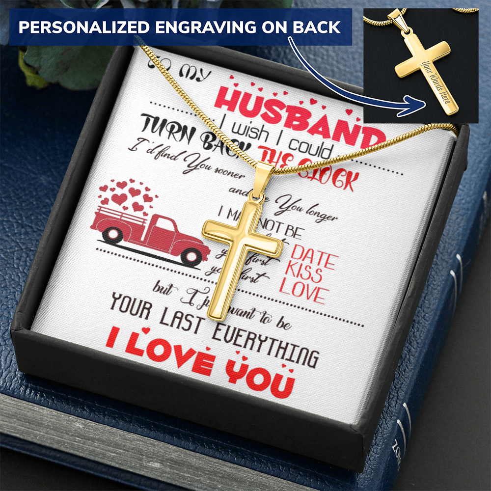 Personalized Cross Necklace with Snake Chain Gift to Husband by ShineOn Fulfillment