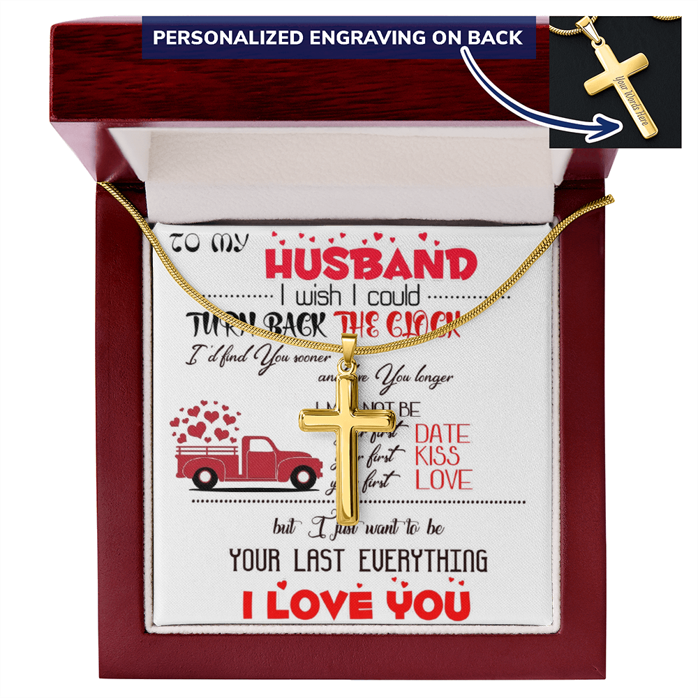 Personalized Cross Necklace with Snake Chain Gift to Husband by ShineOn Fulfillment