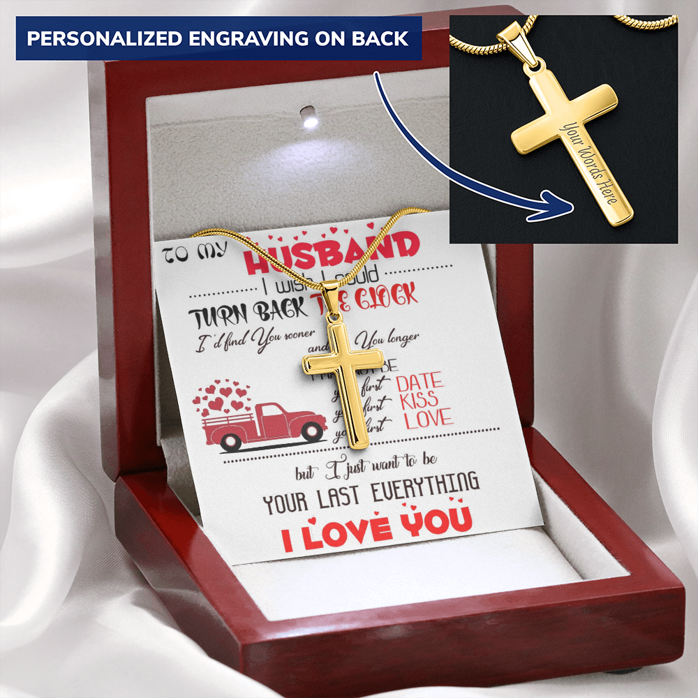 Personalized Cross Necklace with Snake Chain Gift to Husband by ShineOn Fulfillment