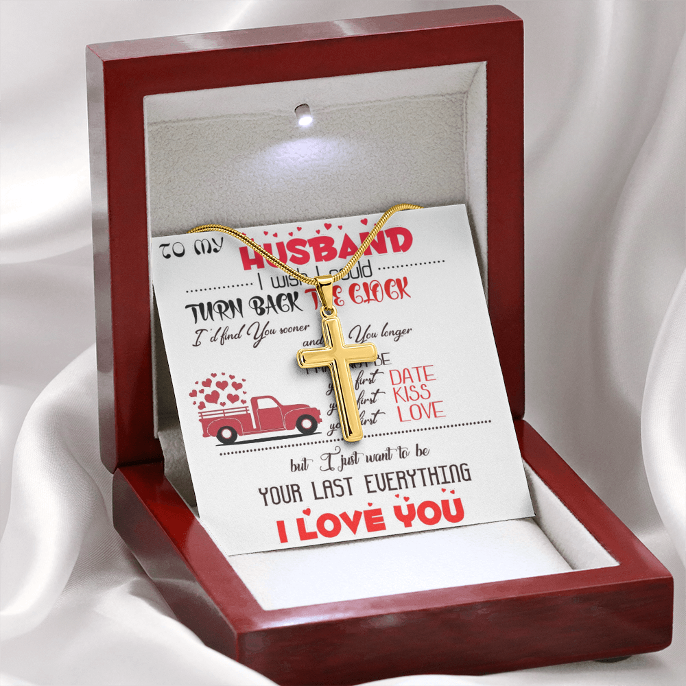 Personalized Cross Necklace with Snake Chain Gift to Husband by ShineOn Fulfillment