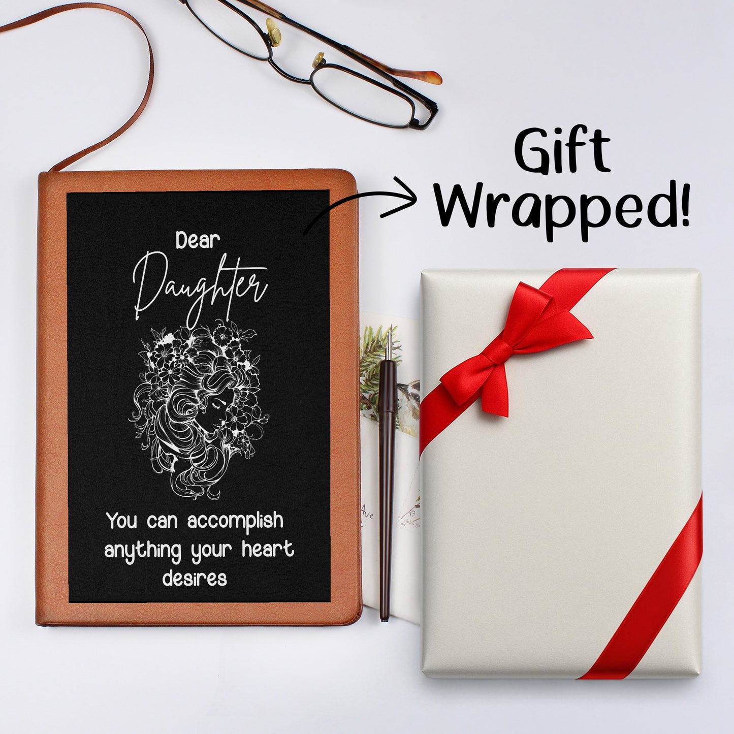 Graphic Journal with Gift Wrap Bundle Dear Daughter