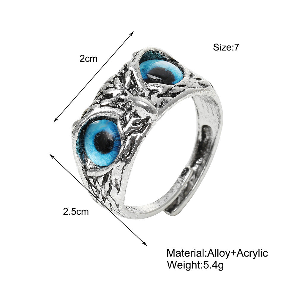 Retro Blue Eyes Owl Ring by cj