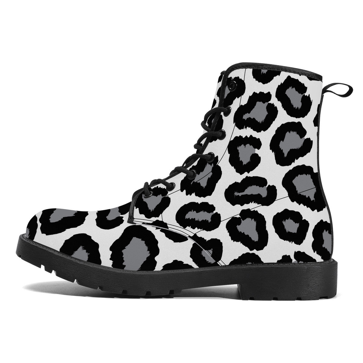 Synthetic Leather Boots Leopard print decoration