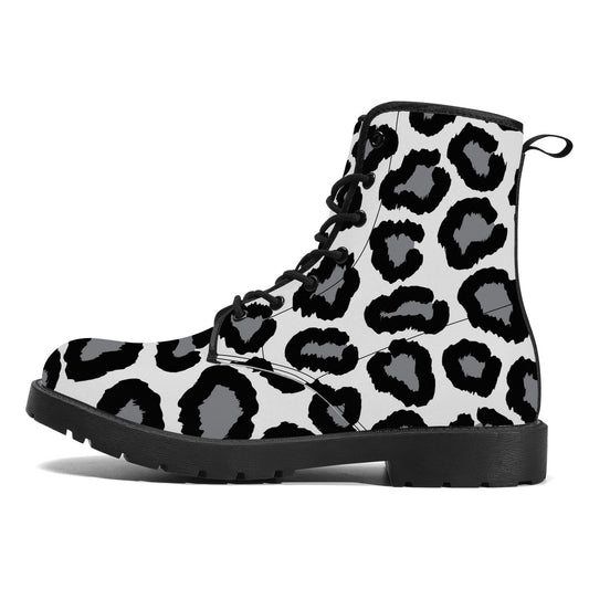 Synthetic Leather Boots Leopard print decoration