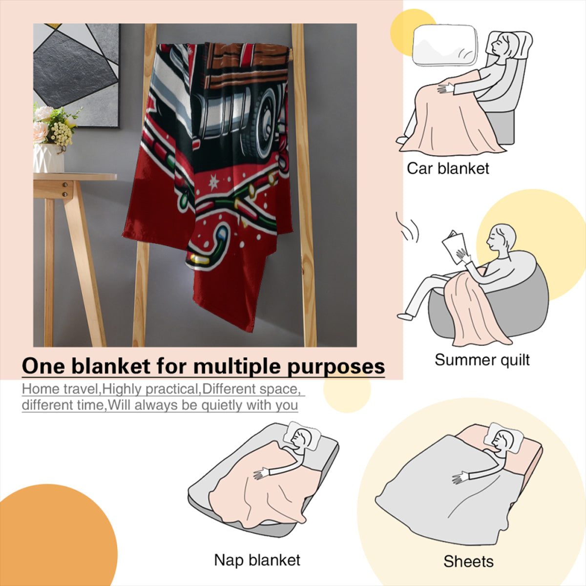 Christmas Truck Blanket by ChristmasLoving.Shop