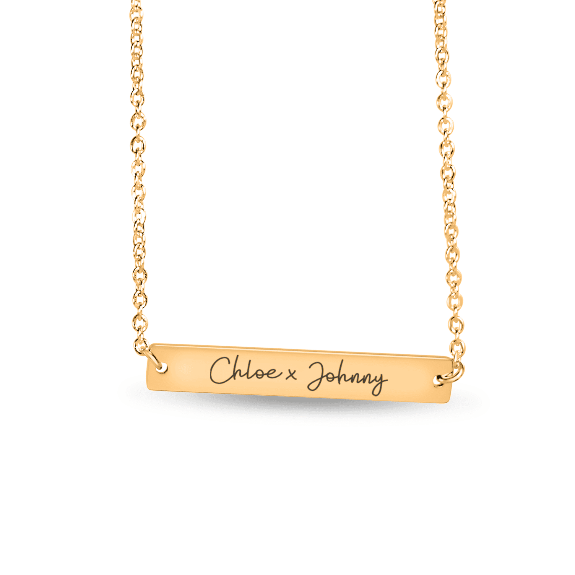 Name Tag Horizontal Bar Necklace To my Wife, You make my Life Merry and Bright by OwnPrint
