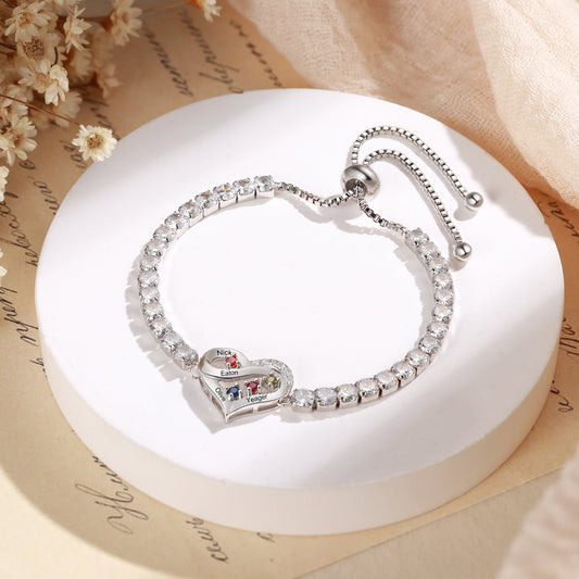 Brass personalized birthstone bracelets - JewelryLuxeUS.Shop