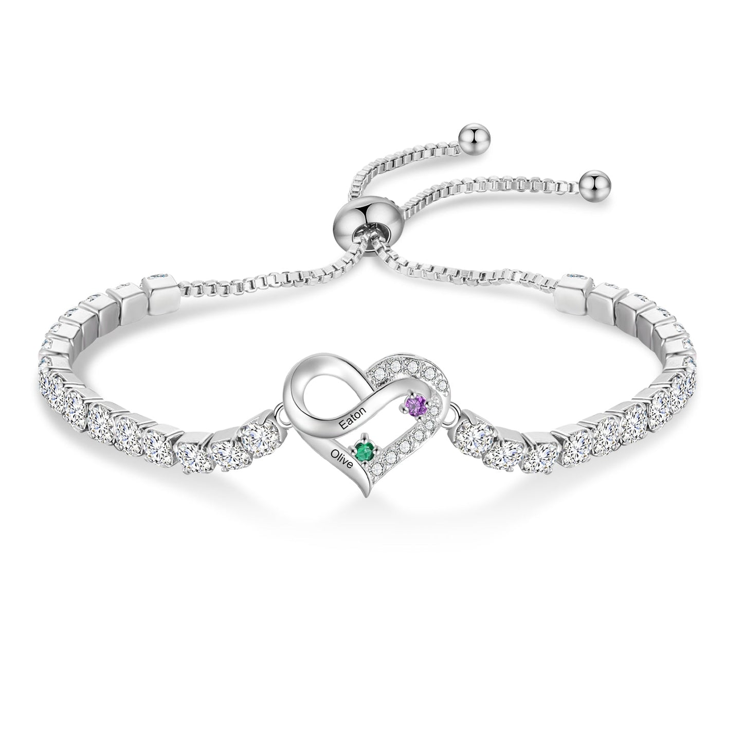 Brass personalized birthstone bracelets - JewelryLuxeUS.Shop