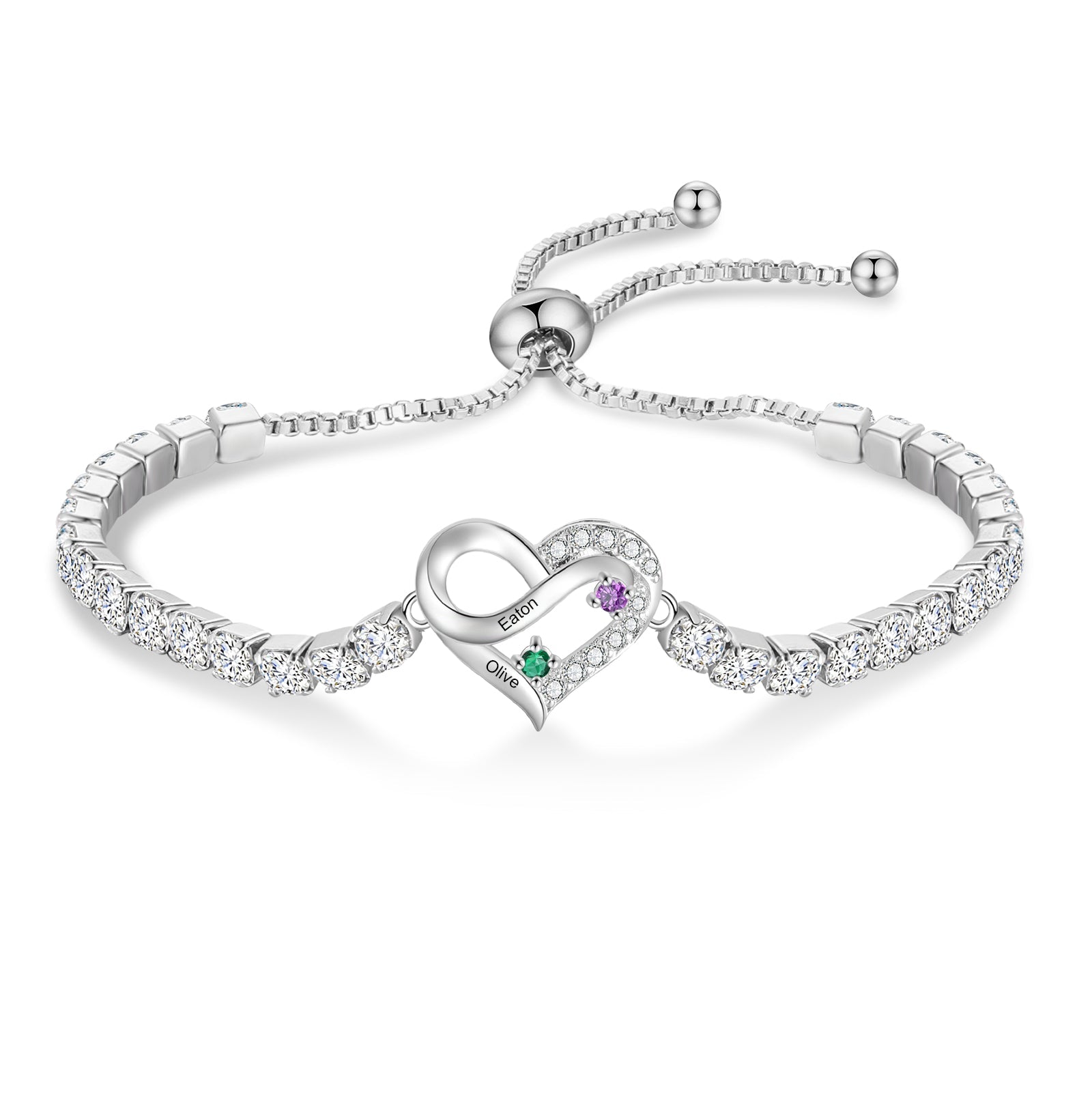 Brass personalized birthstone bracelets - JewelryLuxeUS.Shop