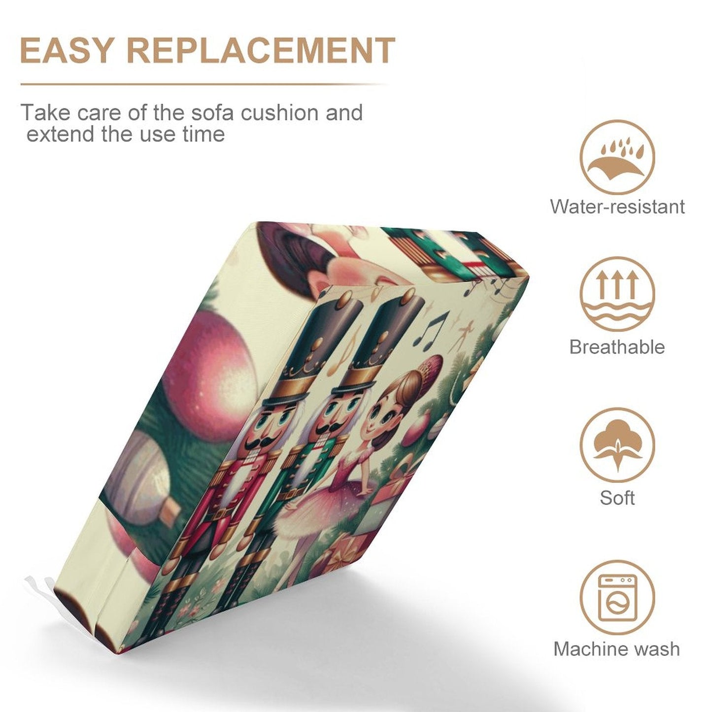 Christmas Nutcrackers Couch Outdoor Cover-25"x25"x4"/64x64x10cm by SALE-Personal Design