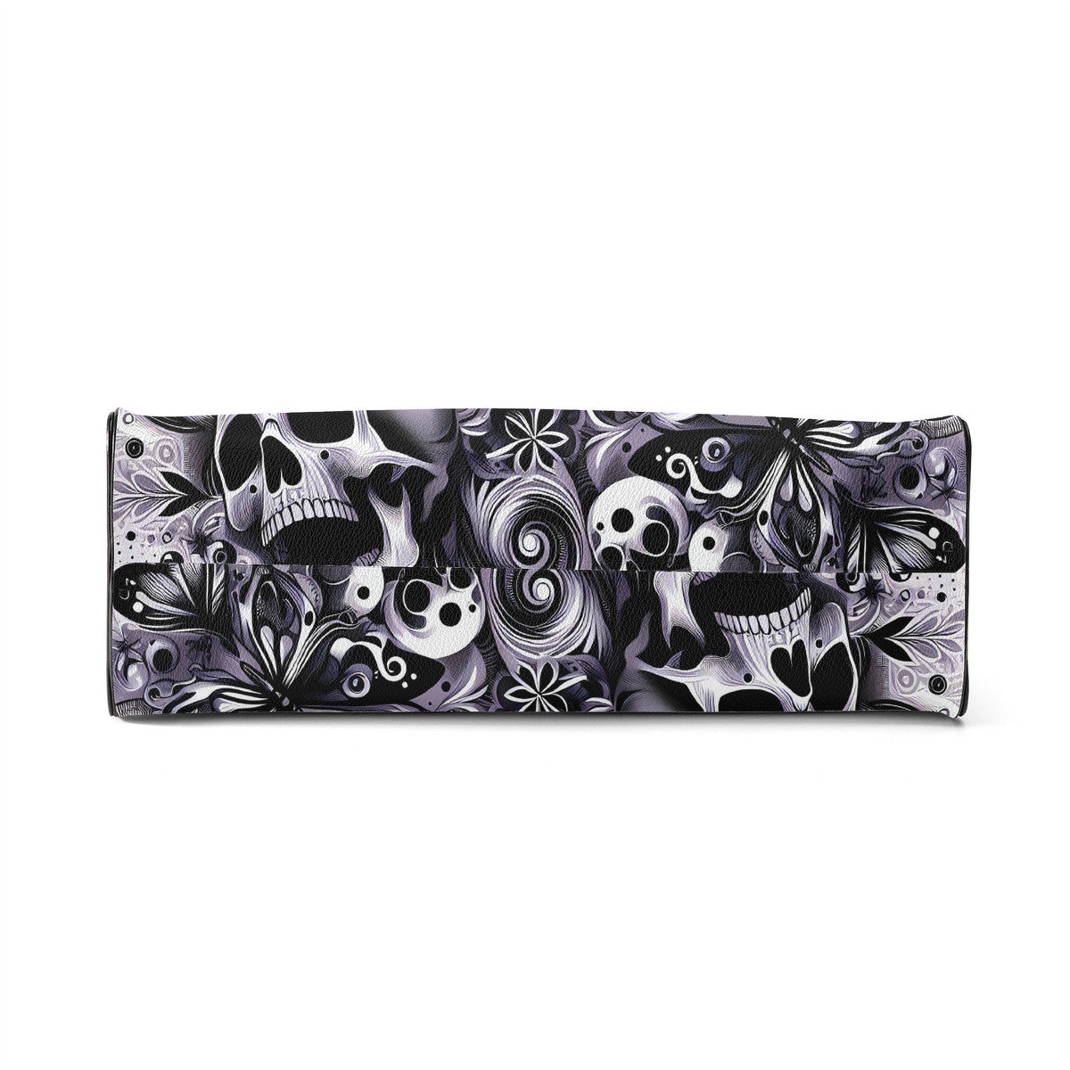 Skull and Butterflies Luxury Women PU Tote Bag - Black JewelryLuxeUS.Shop