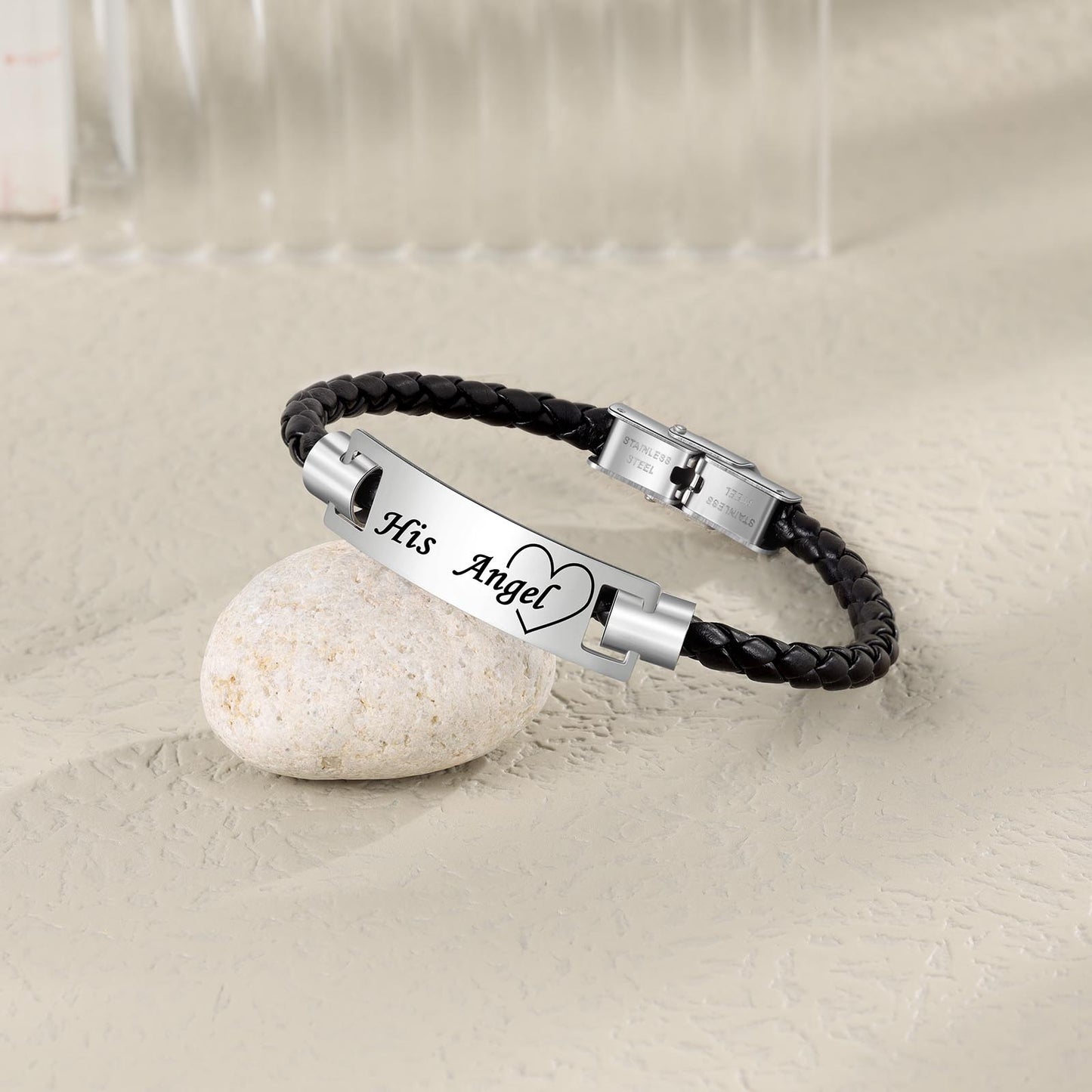 Custom Name Leather Bracelet by cmoffer