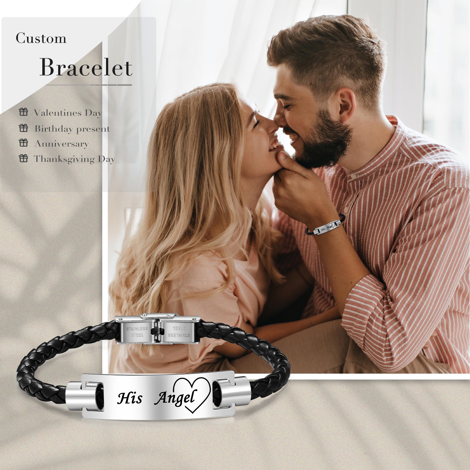 Custom Name Leather Bracelet by cmoffer