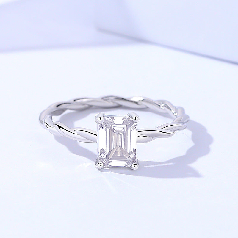 925 Sterling Silver Moissanite Ring by cmoffer