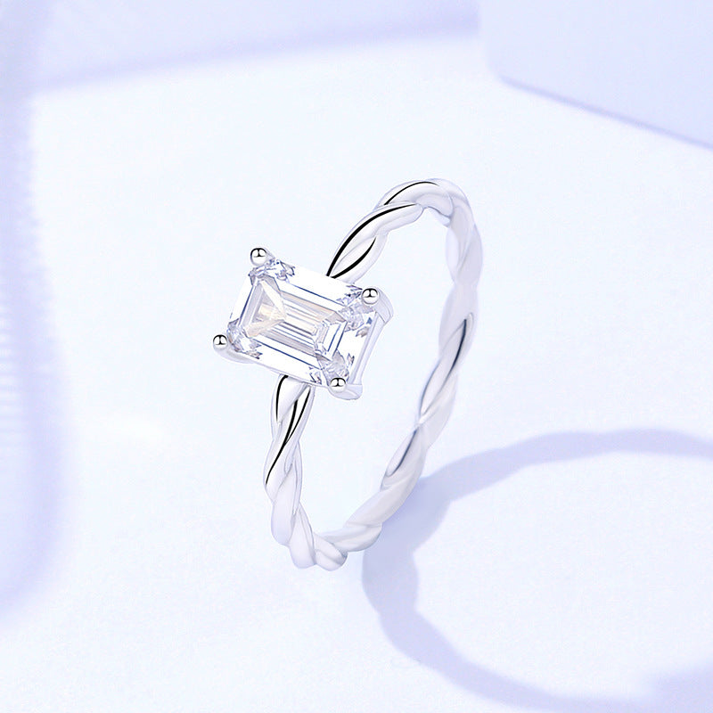 925 Sterling Silver Moissanite Ring by cmoffer