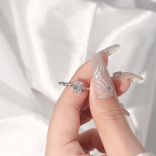 925 Sterling Silver Moissanite Ring by cmoffer