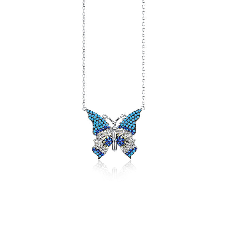 925 Sterling Silver Butterfly Necklace by cmoffer