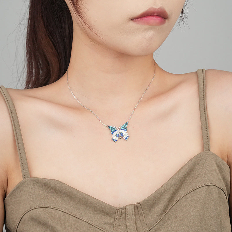 925 Sterling Silver Butterfly Necklace by cmoffer