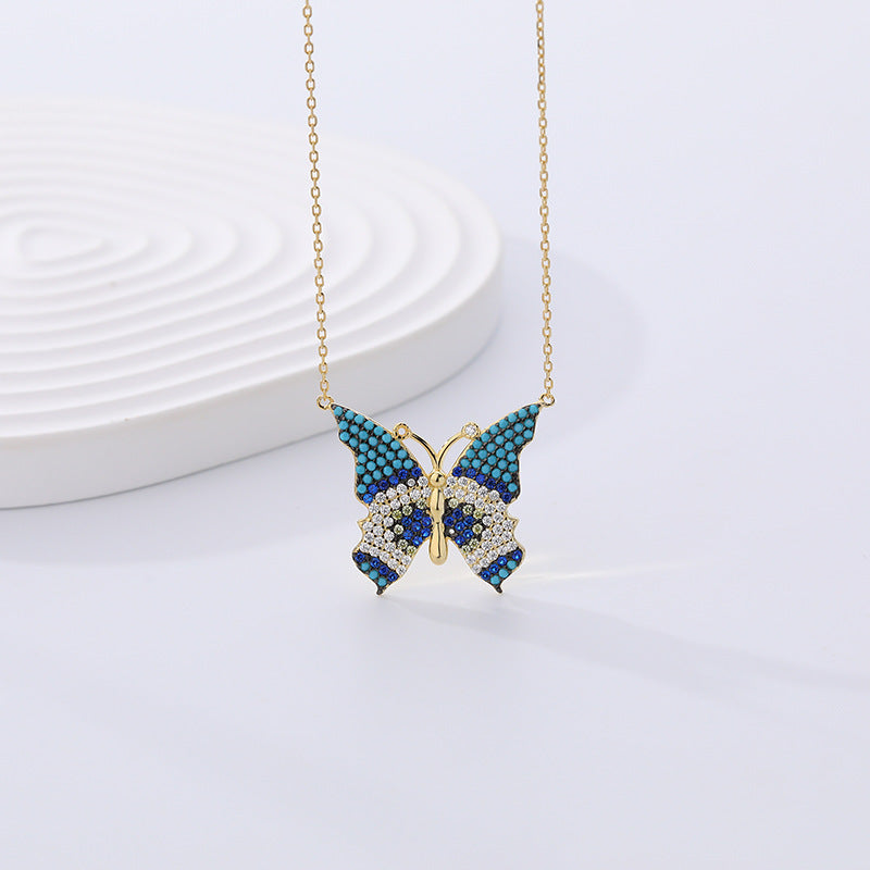 925 Sterling Silver Butterfly Necklace by cmoffer