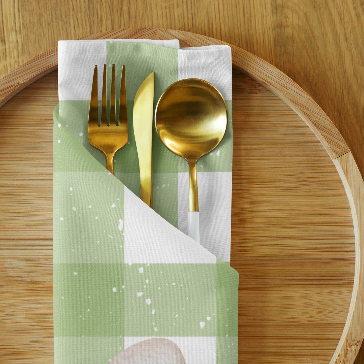 Cloth napkin set Easter green decoration - JewelryLuxeUS.Shop