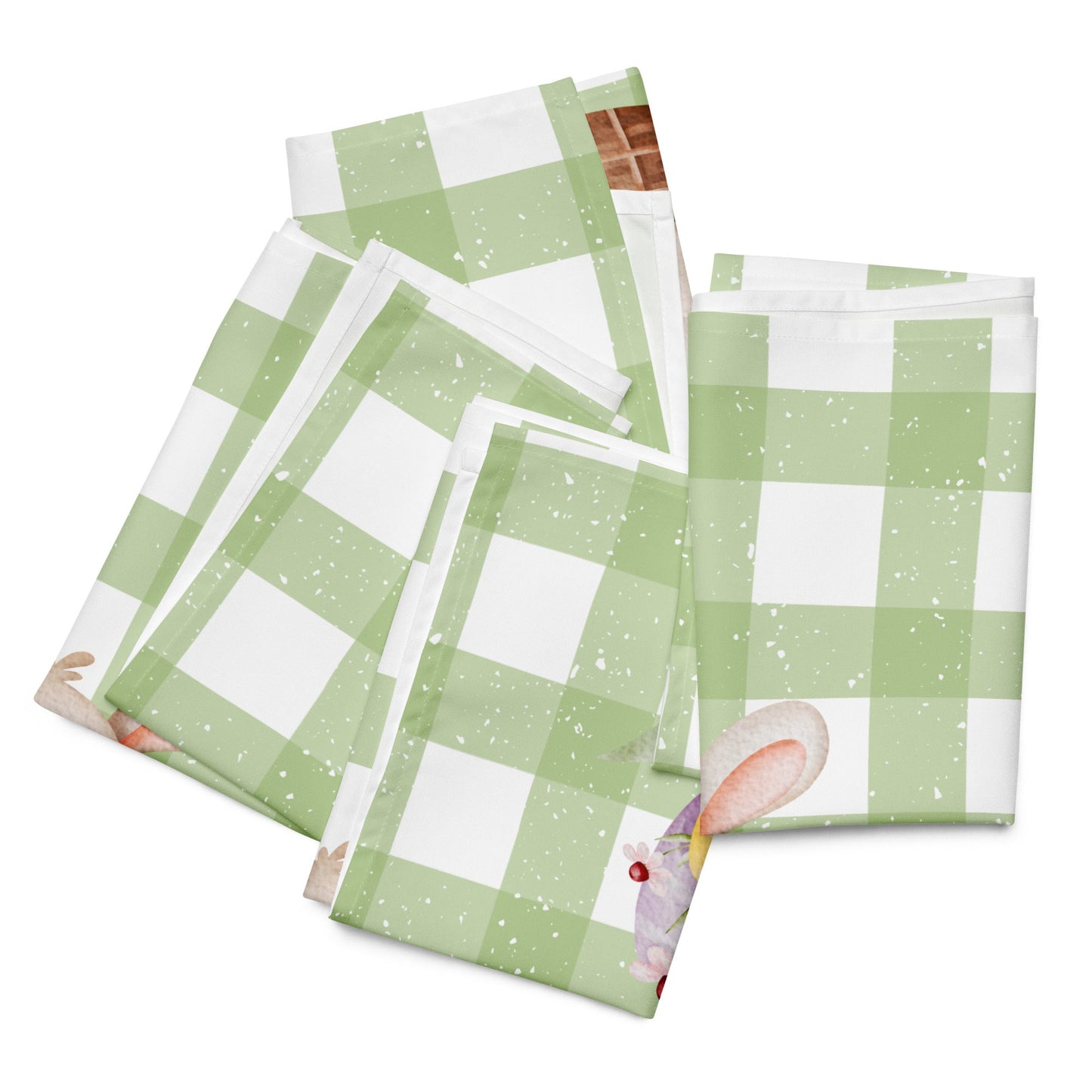 Cloth napkin set Easter green decoration - JewelryLuxeUS.Shop
