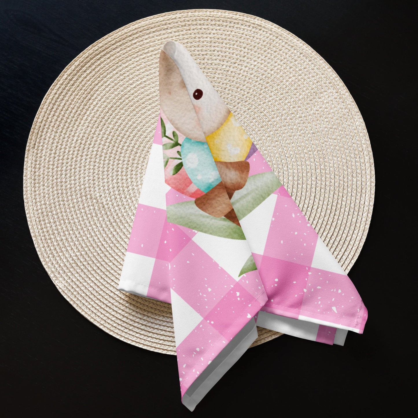Cloth napkin set Easter pink decoration - JewelryLuxeUS.Shop
