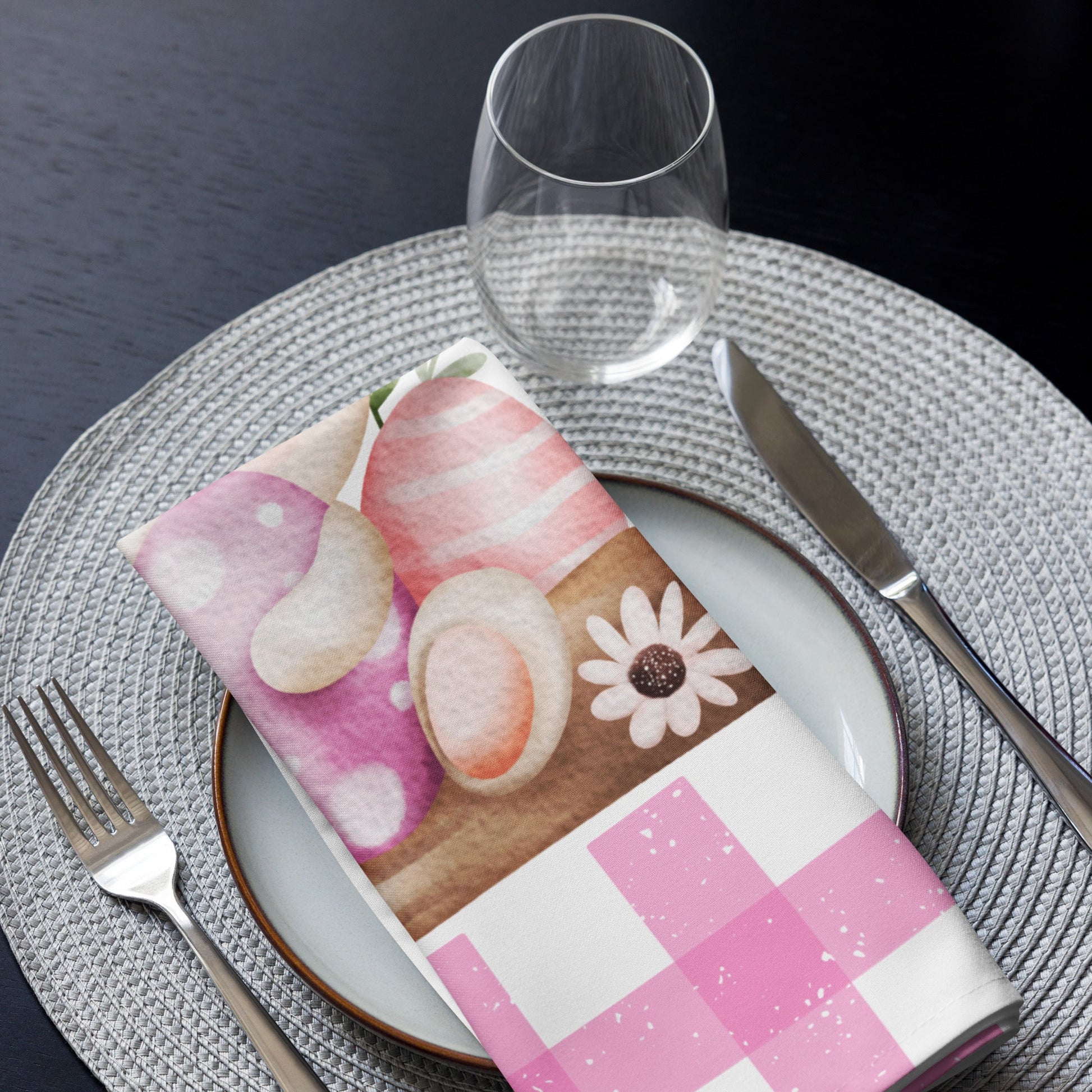 Cloth napkin set Easter pink decoration - JewelryLuxeUS.Shop