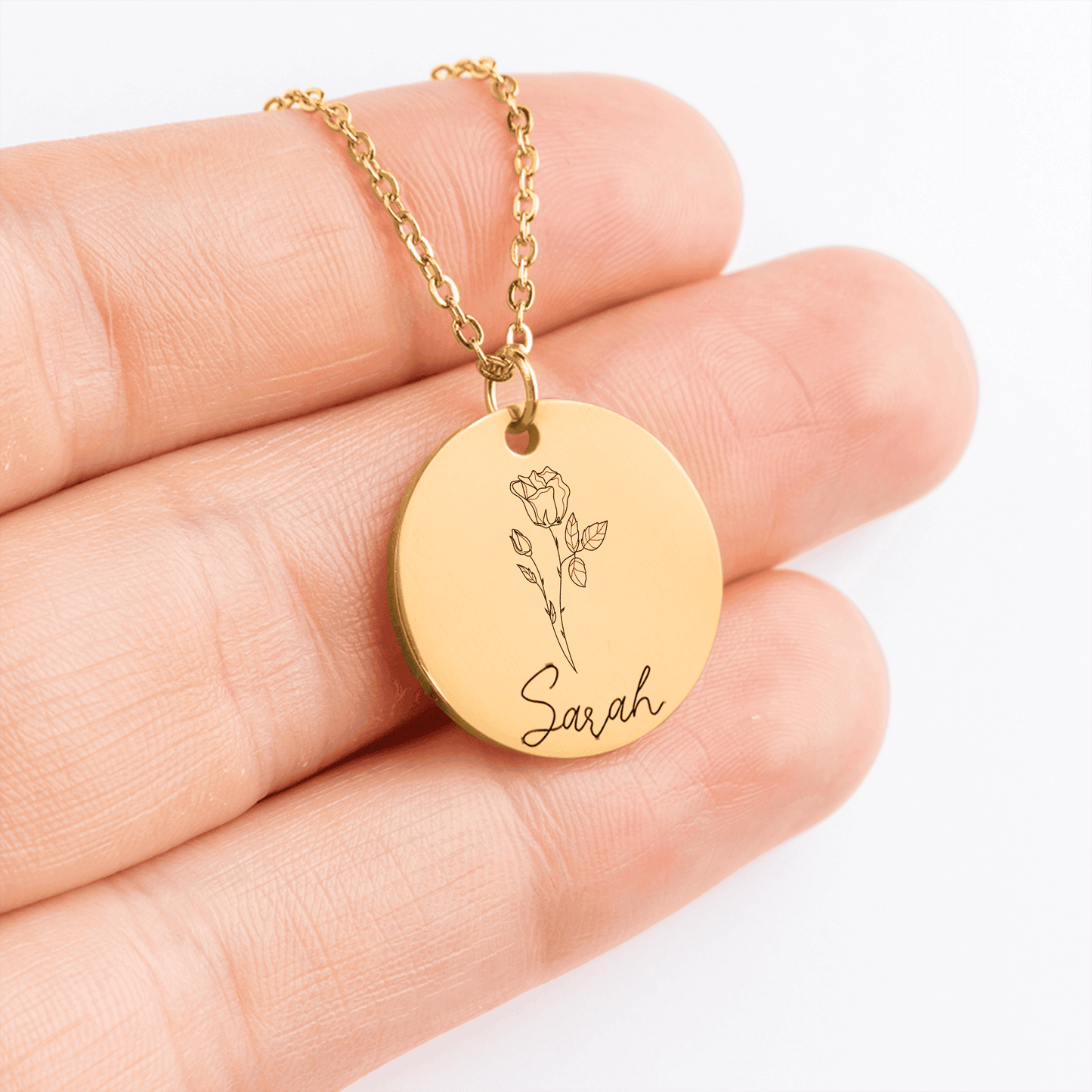 Name & Birth Flower Necklace to my Sister