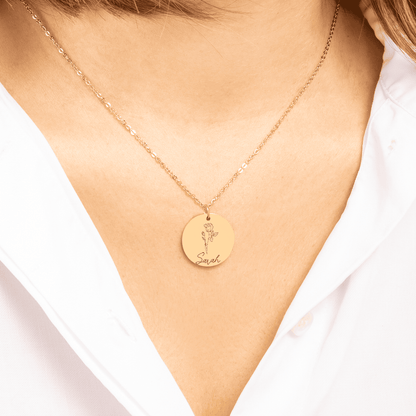 Name & Birth Flower Necklace to my Sister