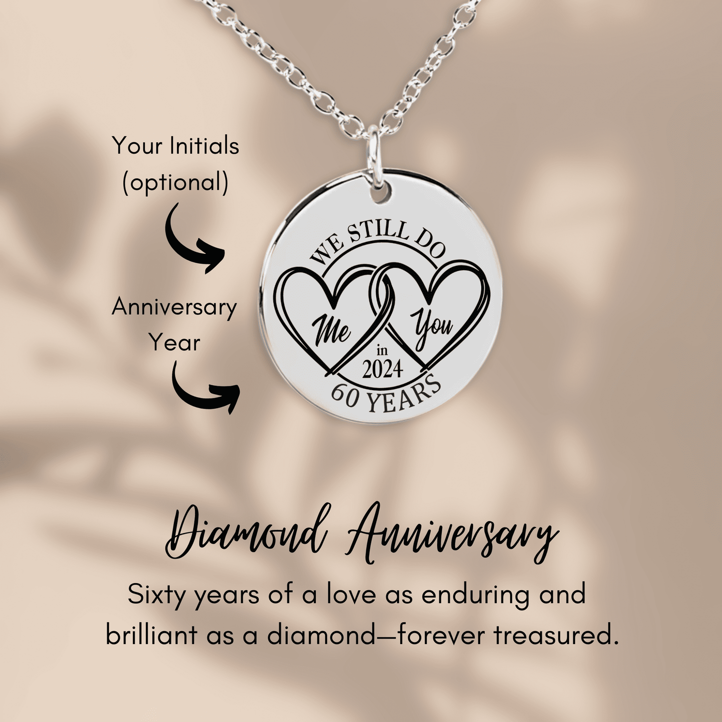 60th Years Anniversary Coin Necklace by OwnPrint