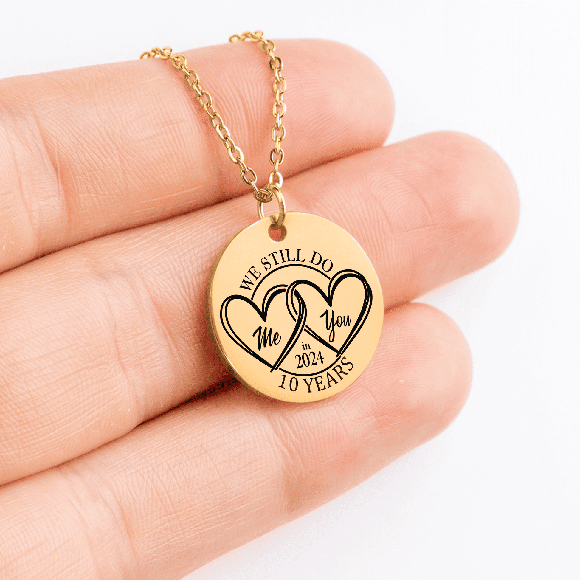10th Anniversary Coin Pendant Necklace OwnPrint
