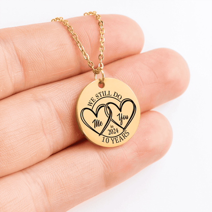 10th Anniversary Coin Pendant Necklace OwnPrint