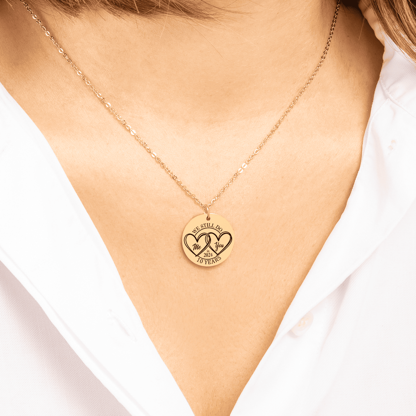 10th Anniversary Coin Pendant Necklace OwnPrint