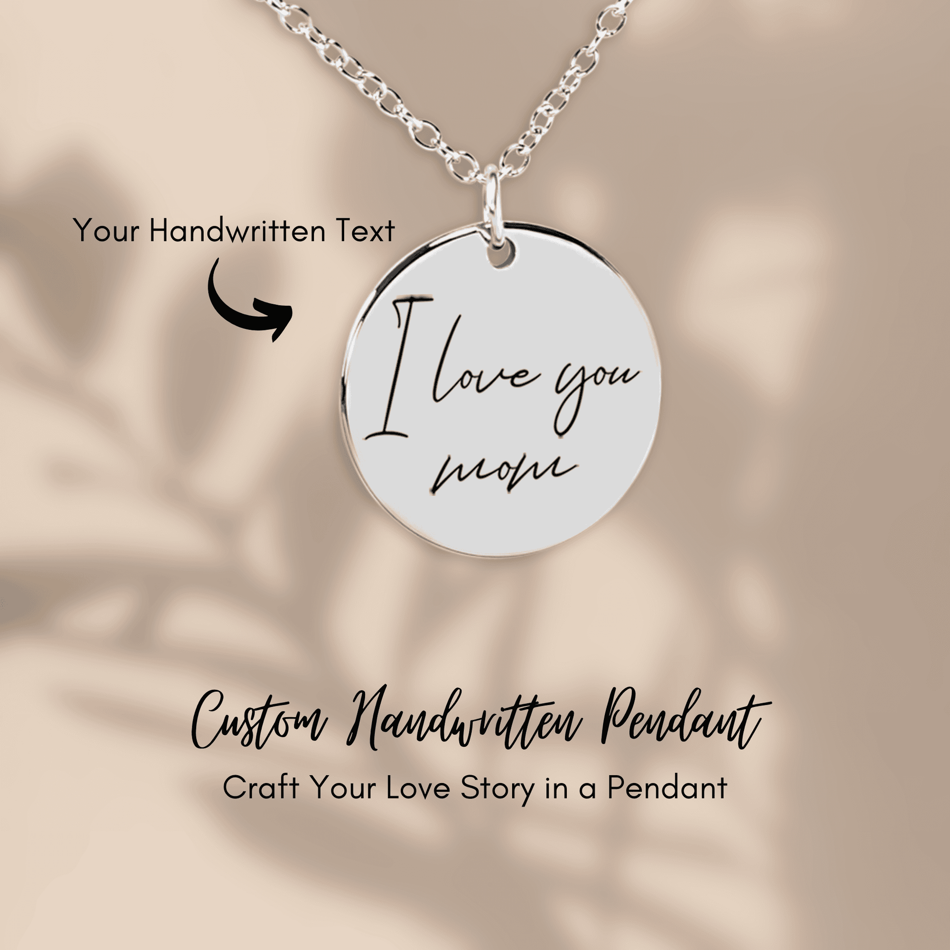 Custom Necklace Handwritten Pendant To my Love Christmas design by OwnPrint