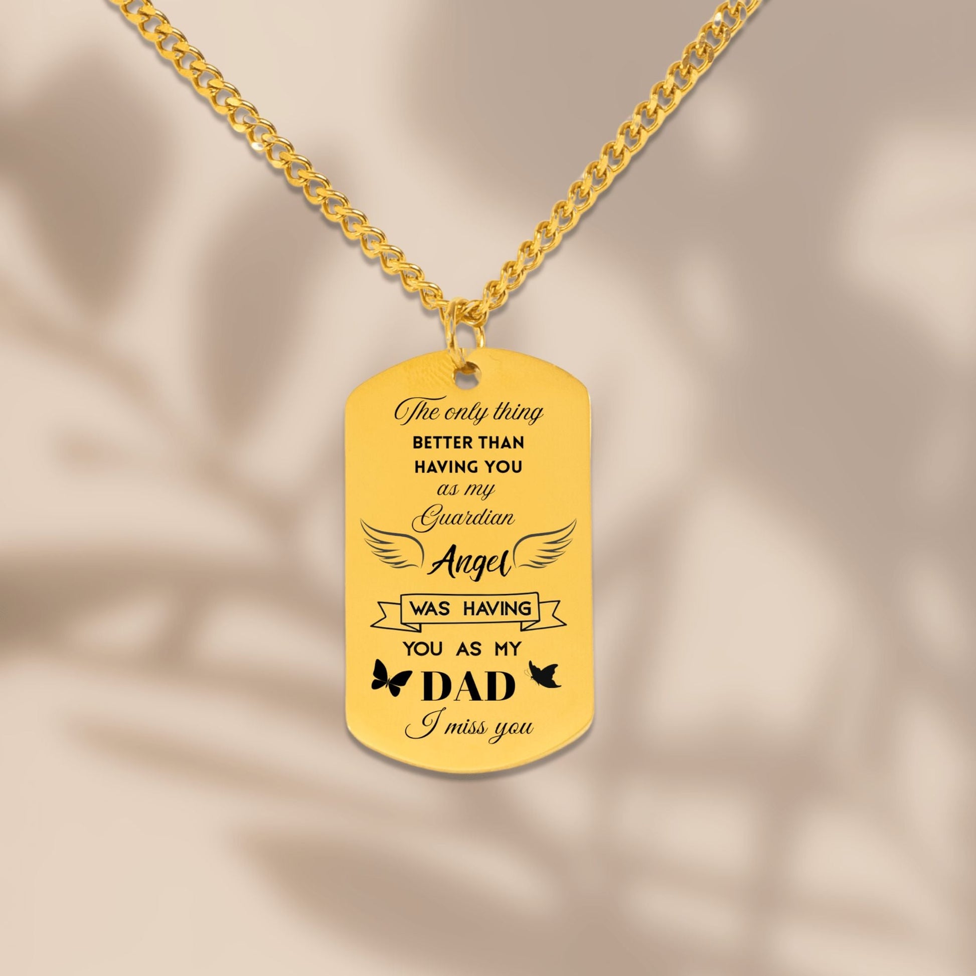 Cuban Tag Necklace dad memorial - JewelryLuxeUS.Shop