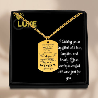 Cuban Tag Necklace dad memorial - JewelryLuxeUS.Shop