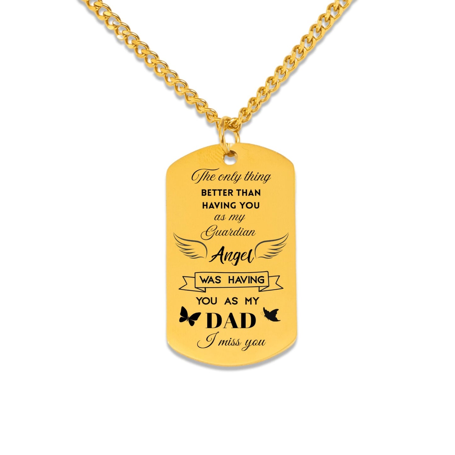 Cuban Tag Necklace dad memorial - JewelryLuxeUS.Shop