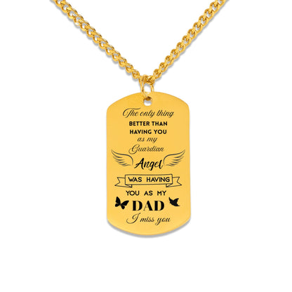 Cuban Tag Necklace dad memorial - JewelryLuxeUS.Shop