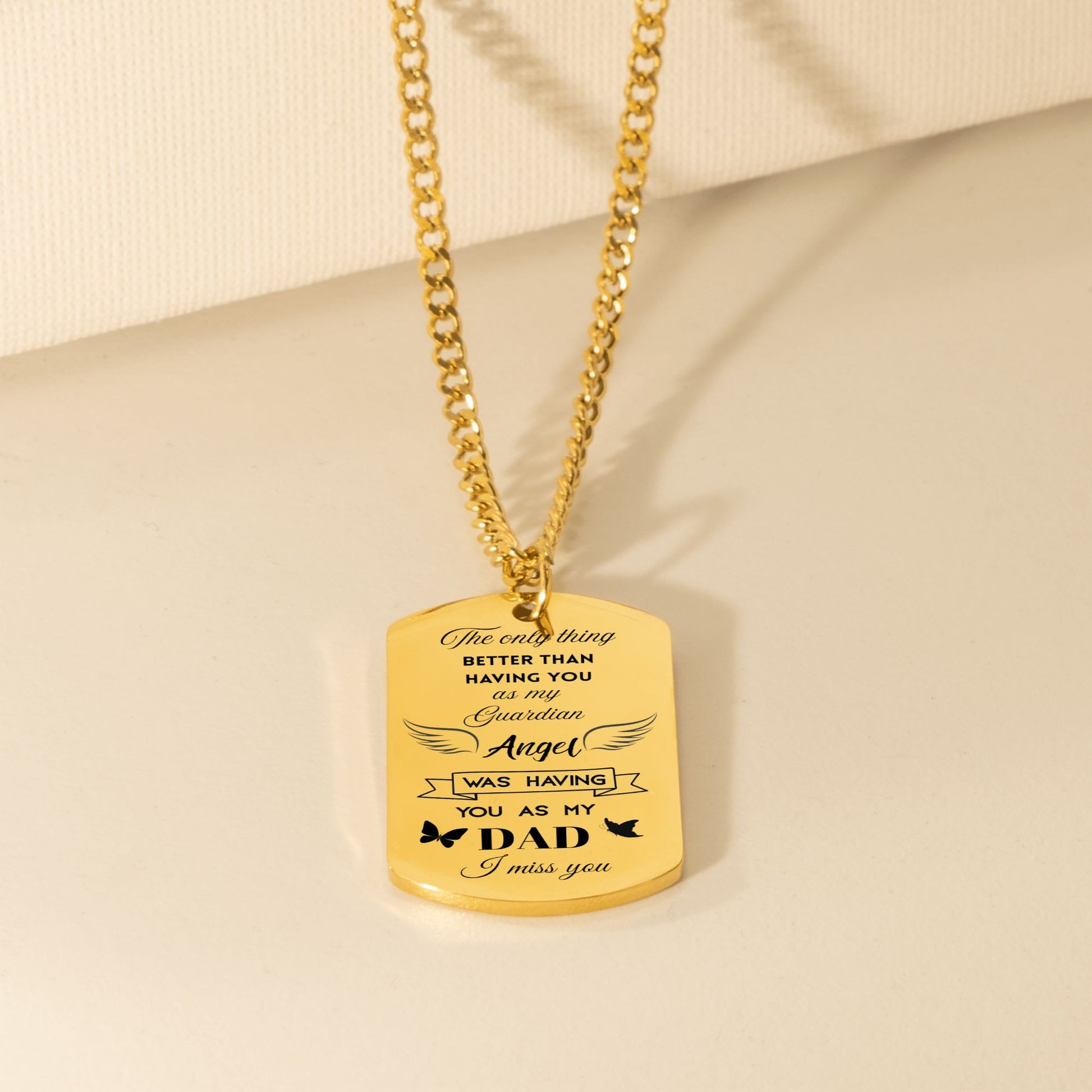 Cuban Tag Necklace dad memorial - JewelryLuxeUS.Shop