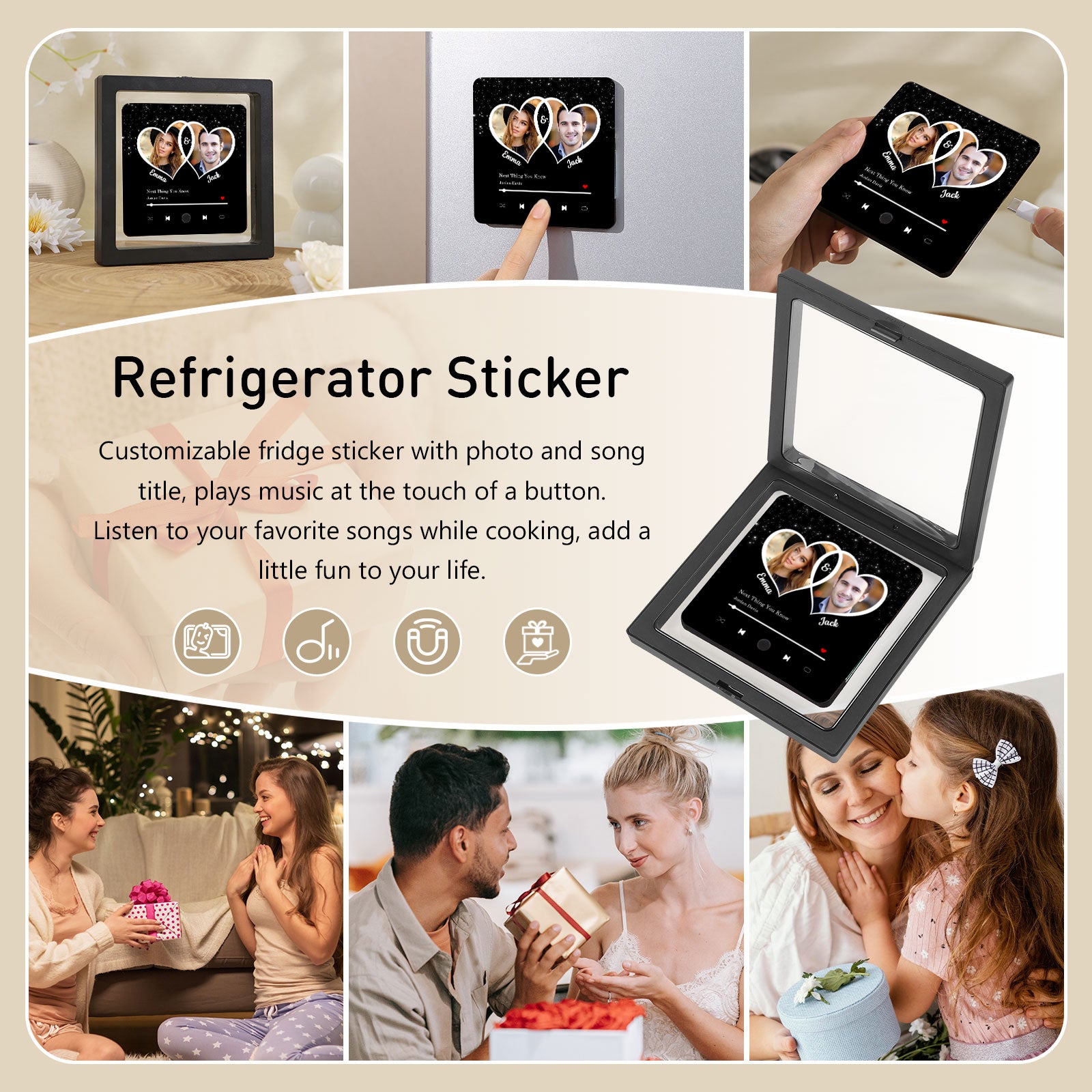 Personalized Decorative Refrigerator Magnets – Custom Name or Message – Cute Fridge Decor Gift by cmoffer