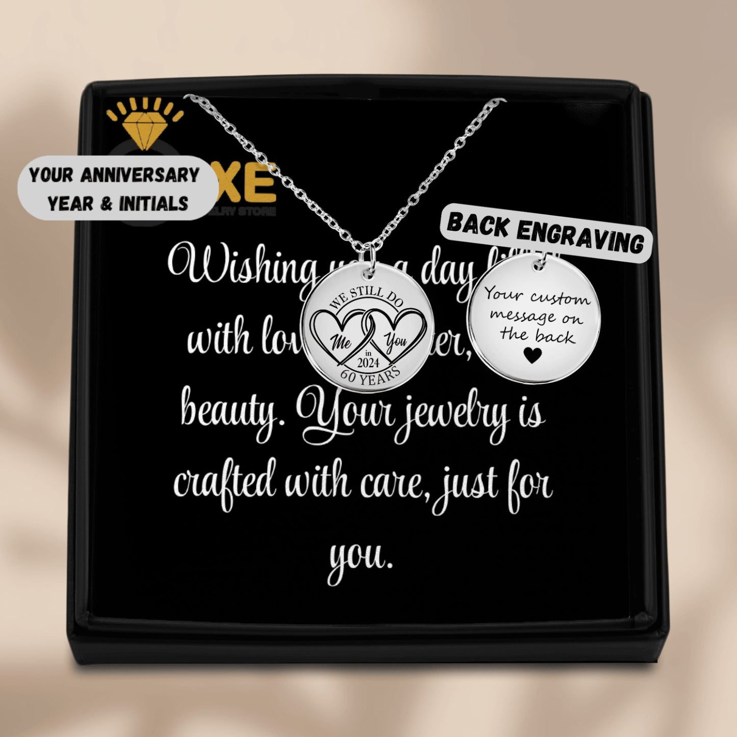 60th Years Anniversary Coin Necklace by OwnPrint