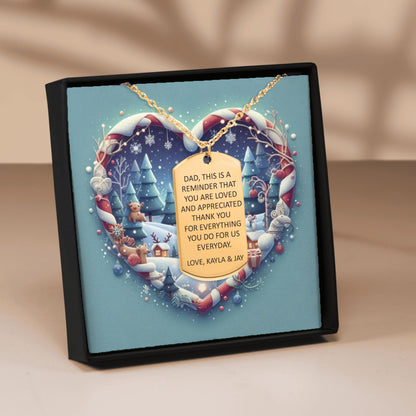 Custom Tag Necklace with Personalized Christmas Message Card by OwnPrint