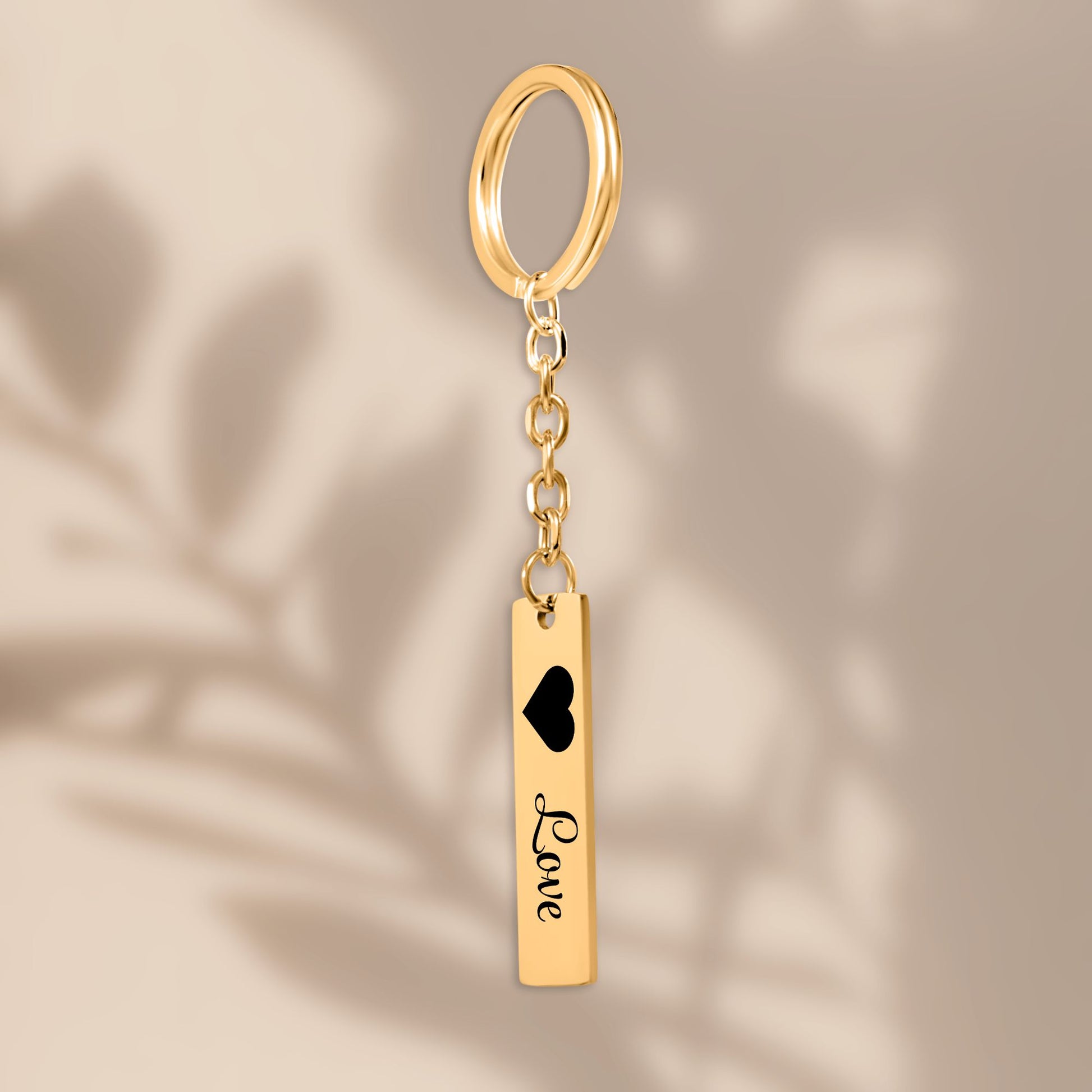 Personalized Vertical Bar Love Keychain – Custom Engraved Gift for Couples by OwnPrint