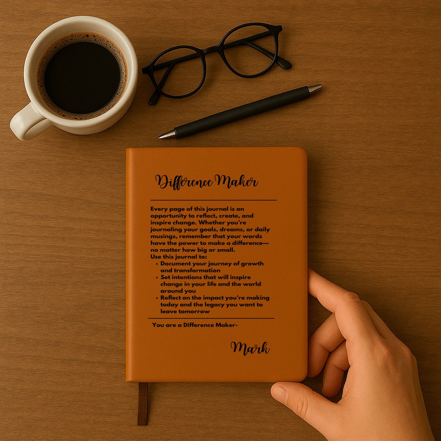 Premium Engraved Notebook (A5) Difference maker personalized by OwnPrint